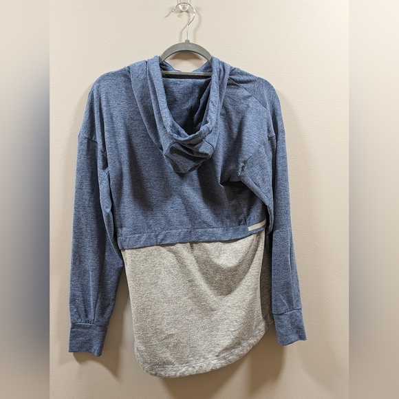 Serene Tangerine Denim Heather Lt Gray Hoodie Sweats Soft Pullover small - Picture 2 of 7